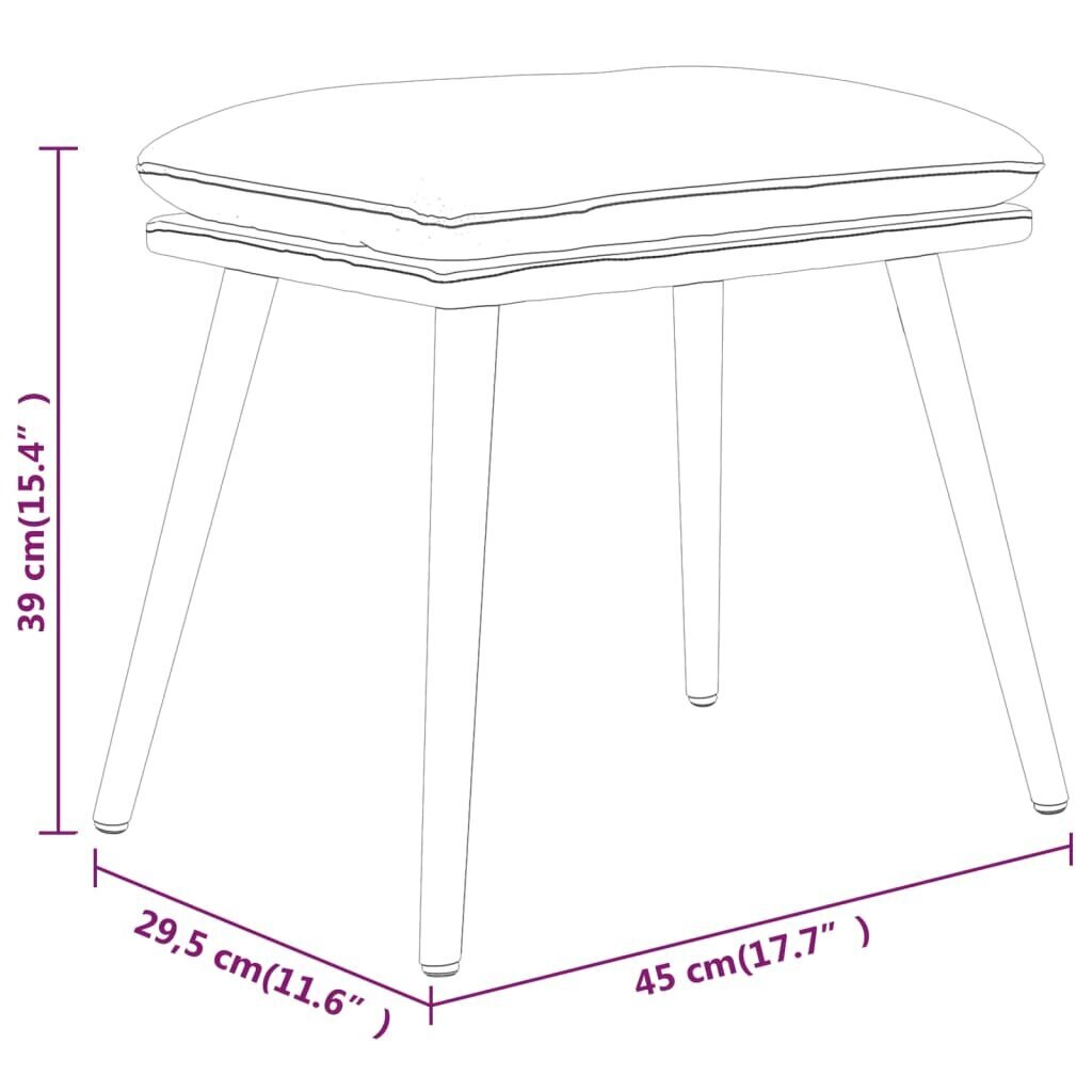 vidaXL kājsoliņš, 45x29,5x39 cm, tumši pelēks audums cena un informācija | Sēžammaisi, pufi | 220.lv