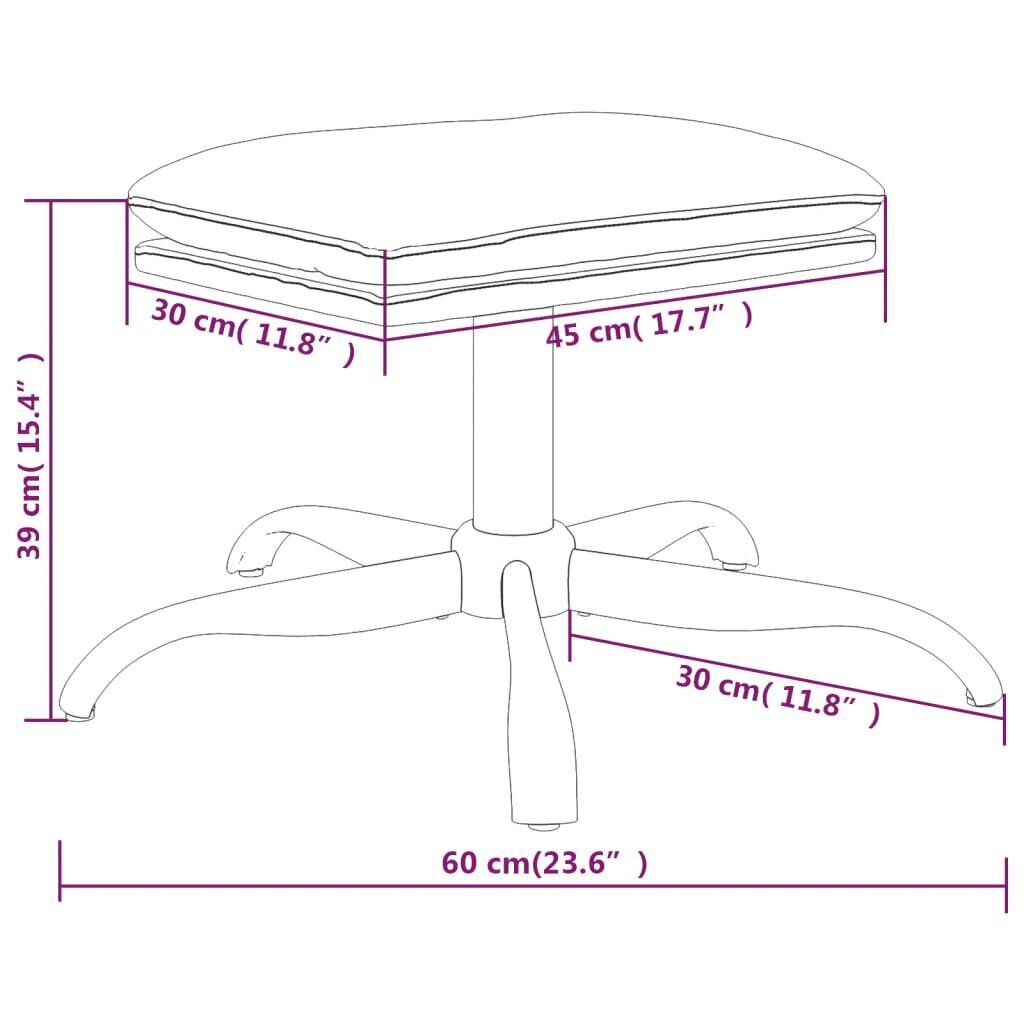 vidaXL kājsoliņš, 60x60x39 cm, antracītpelēks, mākslīgā āda cena un informācija | Sēžammaisi, pufi | 220.lv