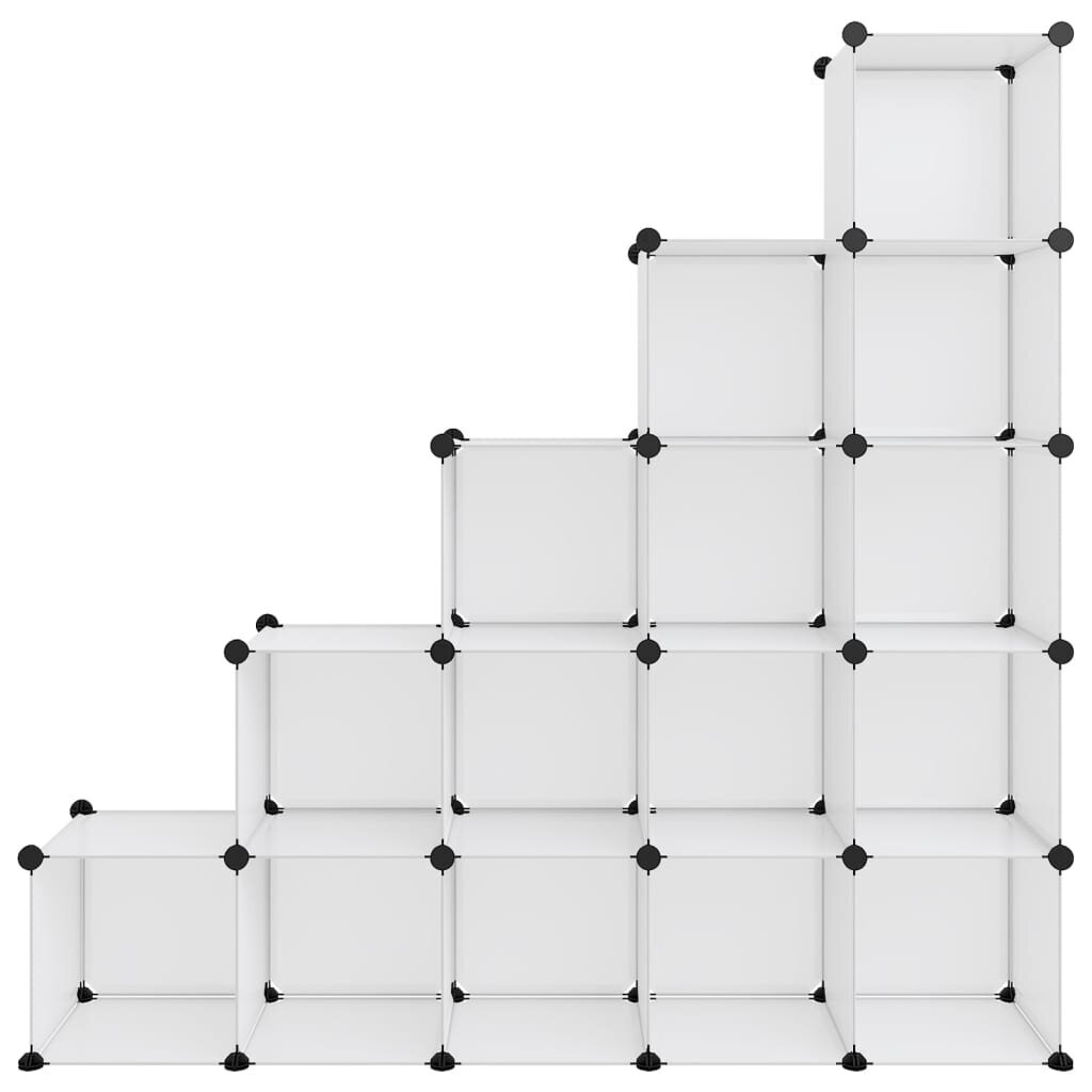 vidaXL plaukts, 15 kubveida nodalījumi, caurspīdīgs, plastmasa цена и информация | Apavu skapji, apavu plaukti, priekšnama soliņi | 220.lv