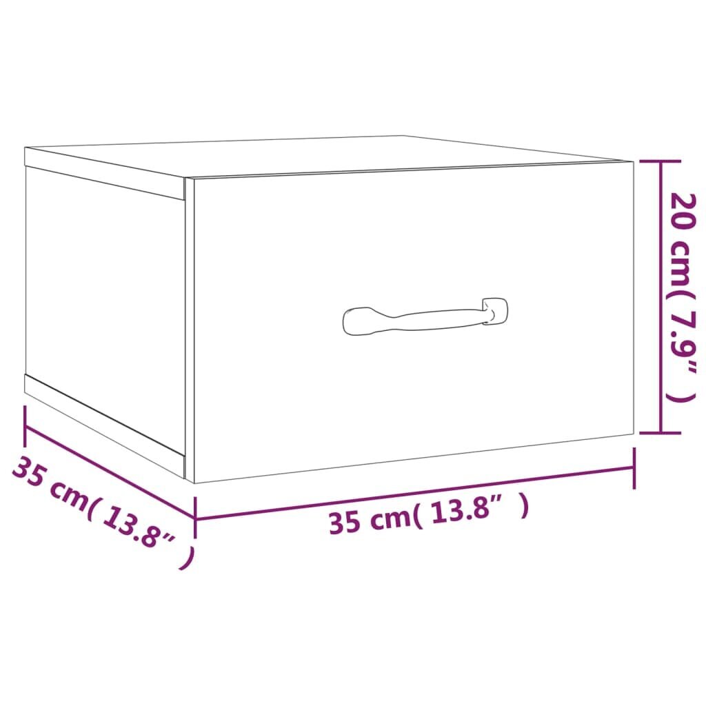 vidaXL sienas naktsskapīši, 2 gab., ozolkoka krāsa, 35x35x20 cm cena un informācija | Naktsskapīši | 220.lv