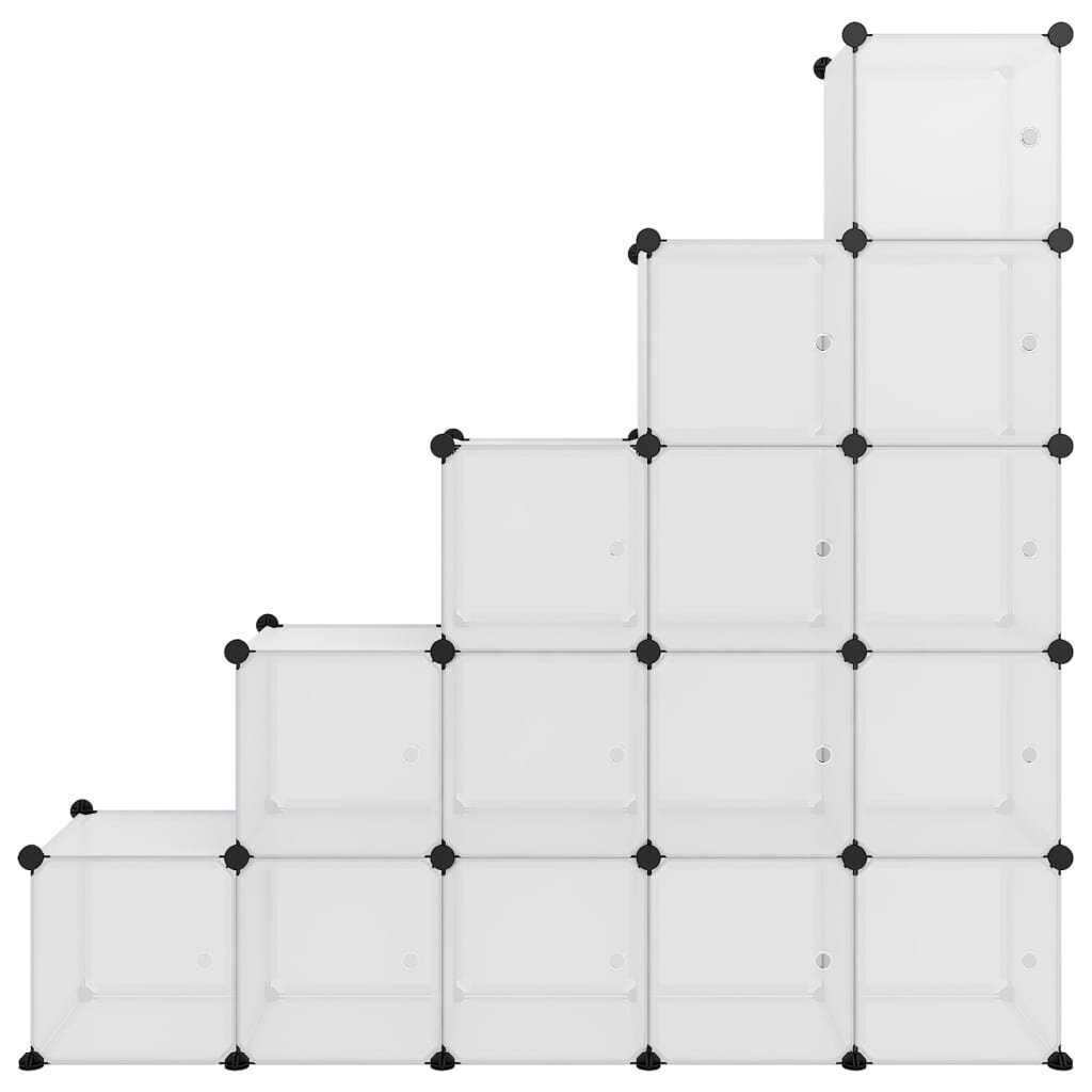 vidaXL skapītis, 15 kubveida nodalījumi, caurspīdīgs, plastmasa cena un informācija | Apavu skapji, apavu plaukti, priekšnama soliņi | 220.lv