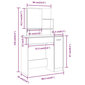 vidaXL spoguļgaldiņa komplekts, ozolkoka krāsa, 86,5x35x136 cm цена и информация | Kosmētikas galdiņi | 220.lv