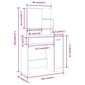 vidaXL spoguļgaldiņa komplekts, pelēka ozolkoka krāsa, 86,5x35x136 cm cena un informācija | Kosmētikas galdiņi | 220.lv