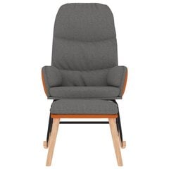 vidaXL šūpuļkrēsls ar kājsoliņu, gaiši pelēks audums cena un informācija | Atpūtas krēsli | 220.lv