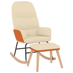 vidaXL šūpuļkrēsls ar kājsoliņu, krēmbalts audums цена и информация | Кресла в гостиную | 220.lv