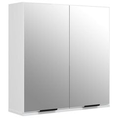 vidaXL vannasistabas spoguļskapītis, spīdīgi balts, 64x20x67 cm цена и информация | Шкафчики для ванной | 220.lv