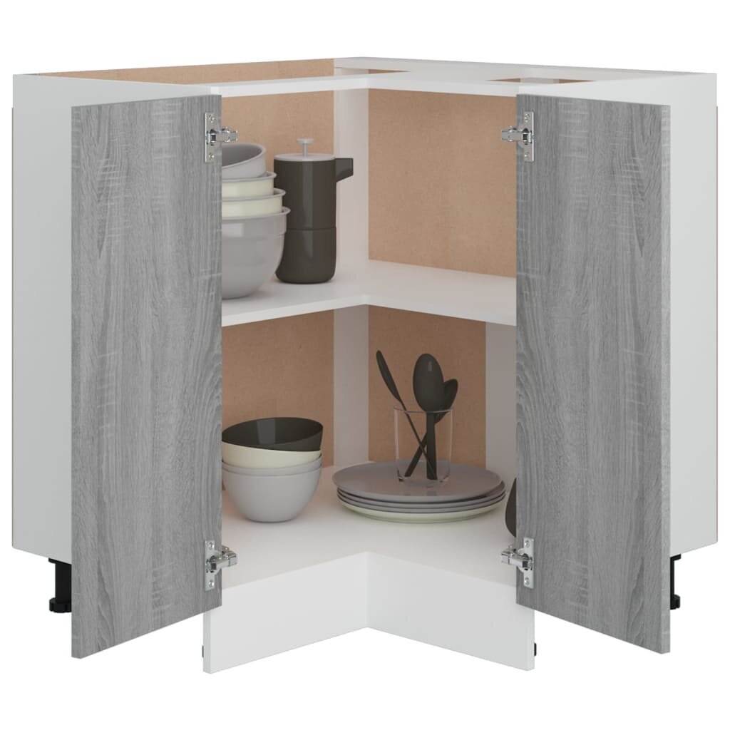 vidaXL virtuves skapītis, pelēks, 75,5x75,5x80,5 cm, inženierijas koks цена и информация | Virtuves skapīši | 220.lv