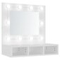 Spoguļskapis ar led apgaismojumu, balts, 60x31,5x62cm цена и информация | Vannas istabas skapīši | 220.lv