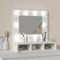 Spoguļskapis ar led apgaismojumu, balts, 60x31,5x62cm цена и информация | Шкафчики для ванной | 220.lv