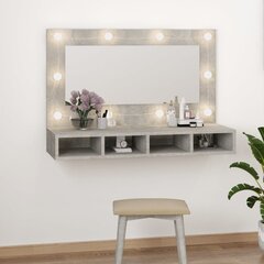 Spoguļskapis ar led apgaismojumu, pelēks, 90x31,5x62cm цена и информация | Шкафчики для ванной | 220.lv