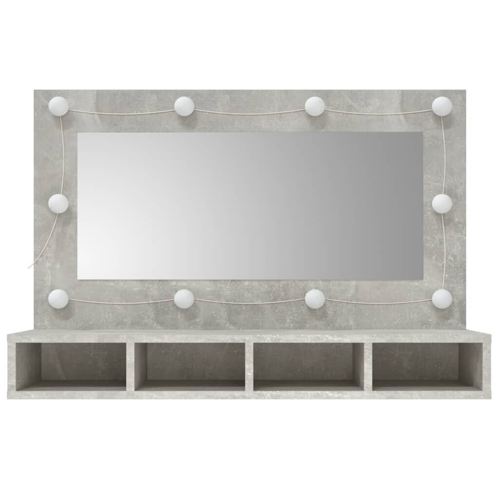 Spoguļskapis ar led apgaismojumu, pelēks, 90x31,5x62cm cena un informācija | Vannas istabas skapīši | 220.lv
