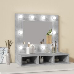 Spoguļskapis ar led, betona pelēks, 60x31,5x62cm цена и информация | Шкафчики для ванной | 220.lv