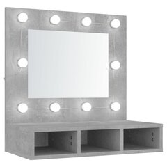 Spoguļskapis ar led, betona pelēks, 60x31,5x62cm cena un informācija | Vannas istabas skapīši | 220.lv