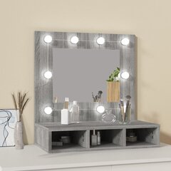 Spoguļskapis ar led, pelēka ozola, 60x31,5x62cm цена и информация | Шкафчики для ванной | 220.lv