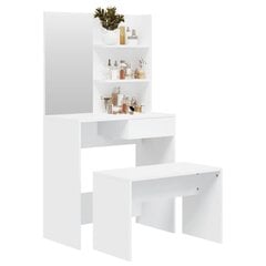 Tualetes galda komplekts, baltā krāsā, 74,5x40x141cm цена и информация | Туалетные столики | 220.lv