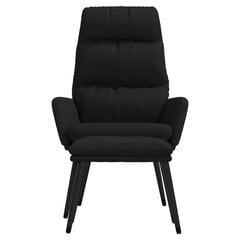 vidaXL atpūtas krēsls ar kājsoliņu, melns, audums un mākslīgā āda cena un informācija | Atpūtas krēsli | 220.lv