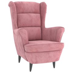 vidaXL atpūtas krēsls ar kājsoliņu, rozā samts cena un informācija | Atpūtas krēsli | 220.lv