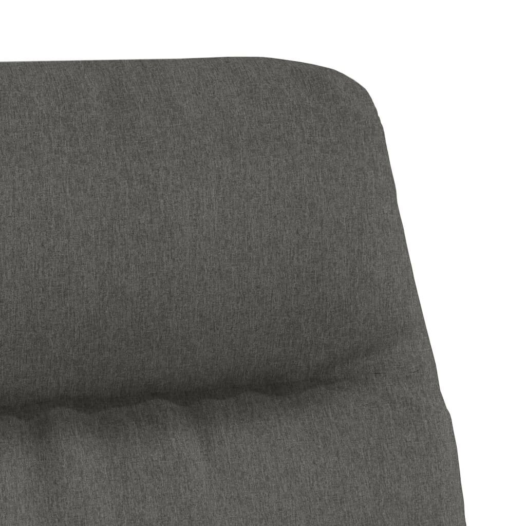 vidaXL atpūtas krēsls ar kājsoliņu, tumši pelēks, audums, mākslīgā āda cena un informācija | Atpūtas krēsli | 220.lv
