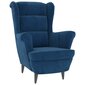 vidaXL atpūtas krēsls ar kājsoliņu, zils samts цена и информация | Atpūtas krēsli | 220.lv