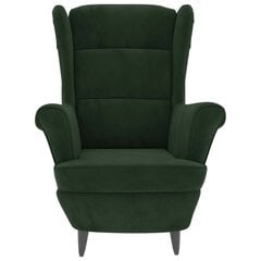 vidaXL atpūtas krēsls ar kāju soliņu, tumši zaļš samts цена и информация | Кресла для отдыха | 220.lv