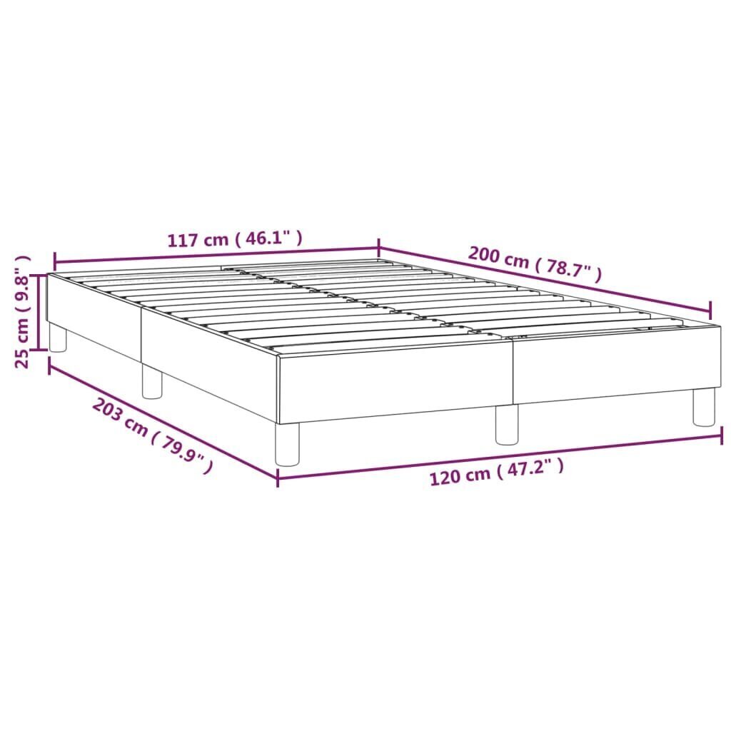 vidaXL atsperu gultas rāmis, gaiši pelēks audums, 120x200 cm цена и информация | Gultas | 220.lv