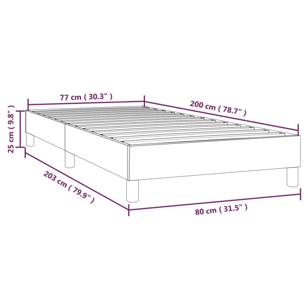 vidaXL atsperu gultas rāmis, gaiši pelēks audums, 80x200 cm cena un informācija | Gultas | 220.lv