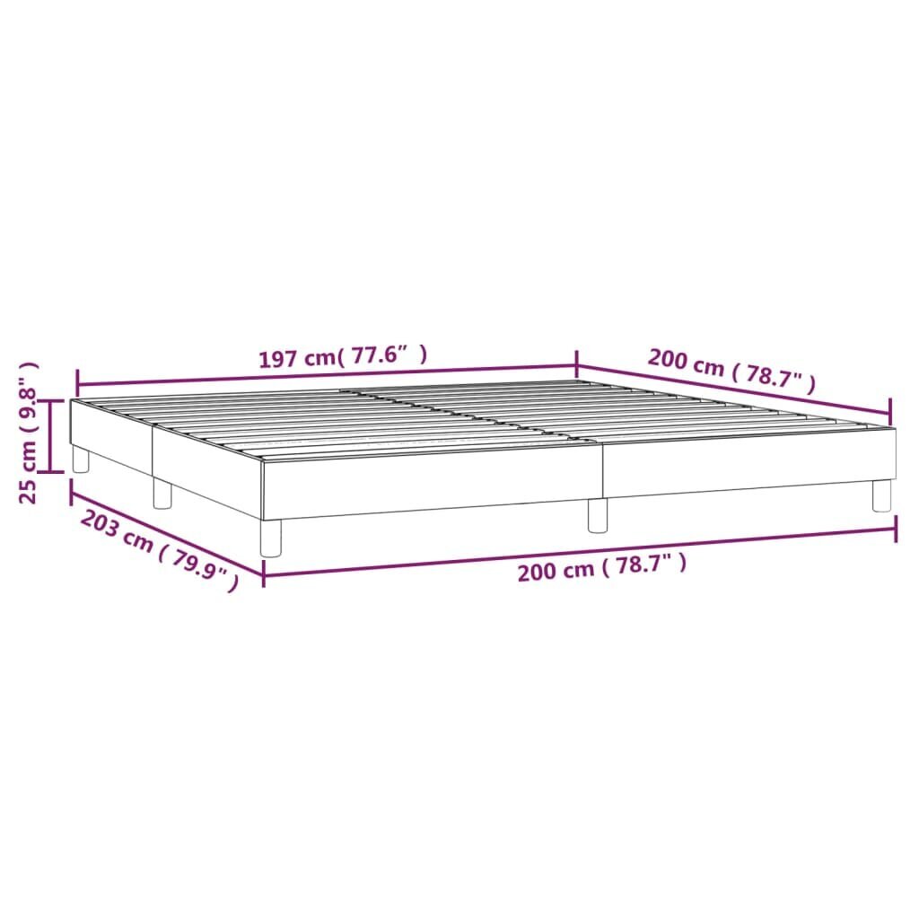 vidaXL atsperu gultas rāmis, gaiši pelēks, 200x200 cm, audums cena un informācija | Gultas | 220.lv