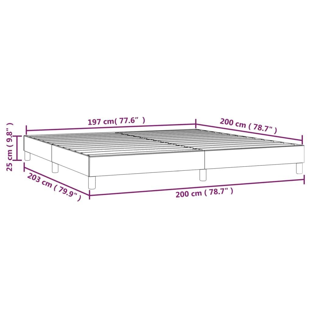 vidaXL atsperu gultas rāmis, krēmkrāsas, 200x200 cm, audums цена и информация | Gultas | 220.lv