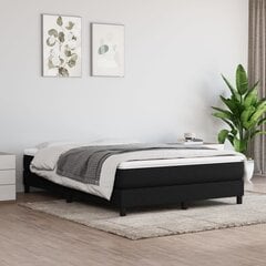 vidaXL atsperu gultas rāmis, melns audums, 140x190 cm cena un informācija | Gultas | 220.lv
