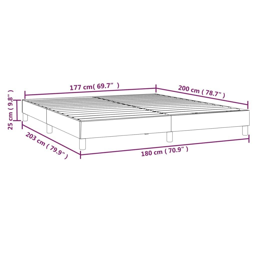 vidaXL atsperu gultas rāmis, melns audums, 180x200 cm cena un informācija | Gultas | 220.lv