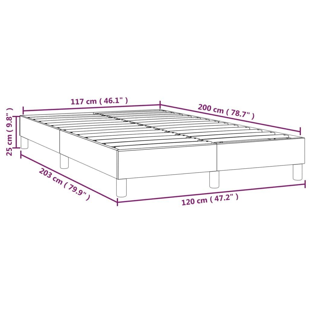 vidaXL atsperu gultas rāmis, melns samts, 120x200 cm цена и информация | Gultas | 220.lv