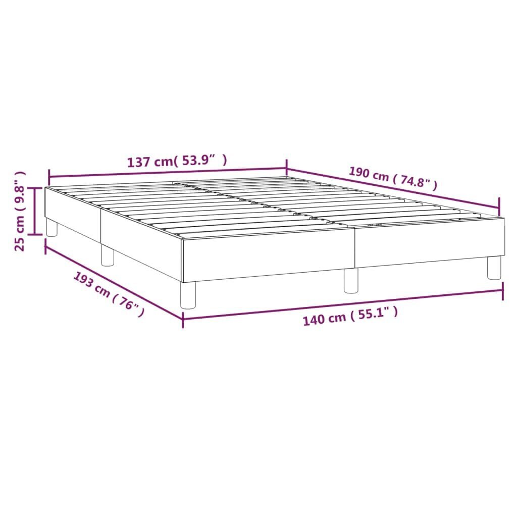 vidaXL atsperu gultas rāmis, melns samts, 140x190 cm cena un informācija | Gultas | 220.lv