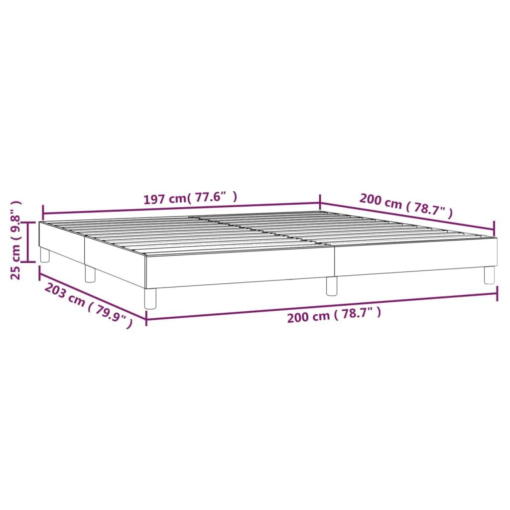 vidaXL atsperu gultas rāmis, melns samts, 200x200 cm cena un informācija | Gultas | 220.lv