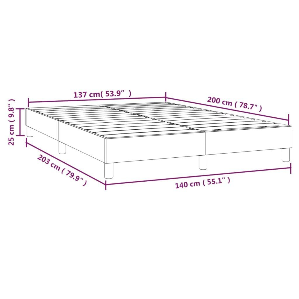 vidaXL atsperu gultas rāmis, melns, 140x200 cm, audums cena un informācija | Gultas | 220.lv