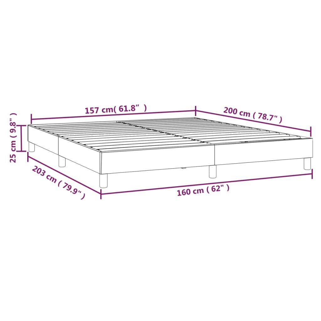 vidaXL atsperu gultas rāmis, melns, 160x200 cm, audums цена и информация | Gultas | 220.lv