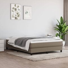 vidaXL atsperu gultas rāmis, pelēkbrūns, 140x200 cm, audums cena un informācija | Gultas | 220.lv
