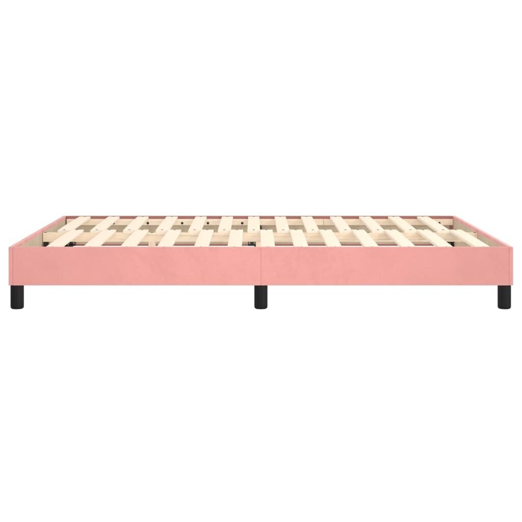 vidaXL atsperu gultas rāmis, rozā samts, 140x200 cm cena un informācija | Gultas | 220.lv