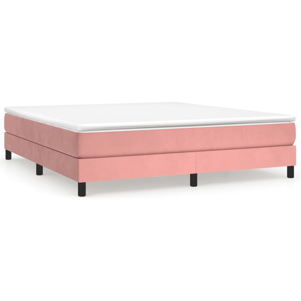 vidaXL atsperu gultas rāmis, rozā samts, 160x200 cm цена и информация | Gultas | 220.lv