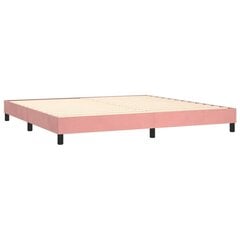 vidaXL atsperu gultas rāmis, rozā samts, 200x200 cm цена и информация | Кровати | 220.lv