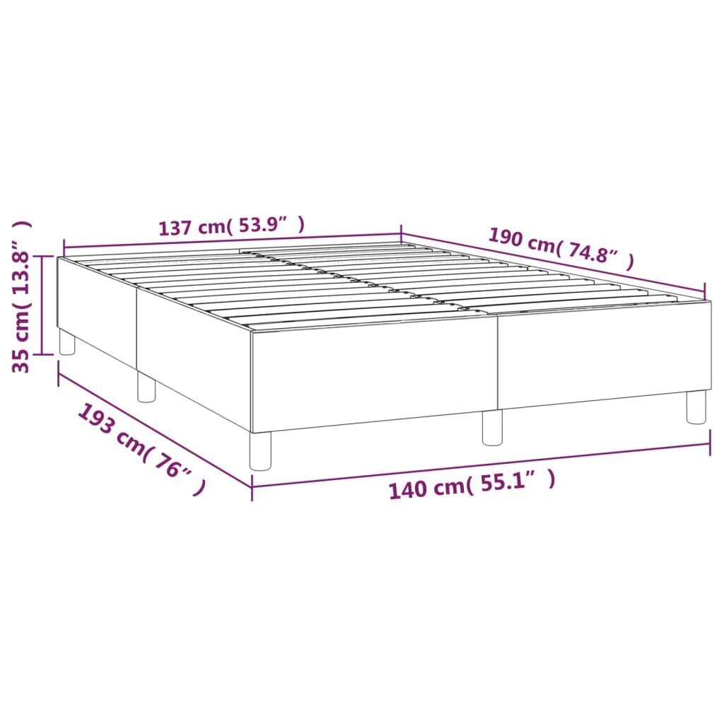 vidaXL atsperu gultas rāmis, tumši brūns audums, 140x190 cm cena un informācija | Gultas | 220.lv