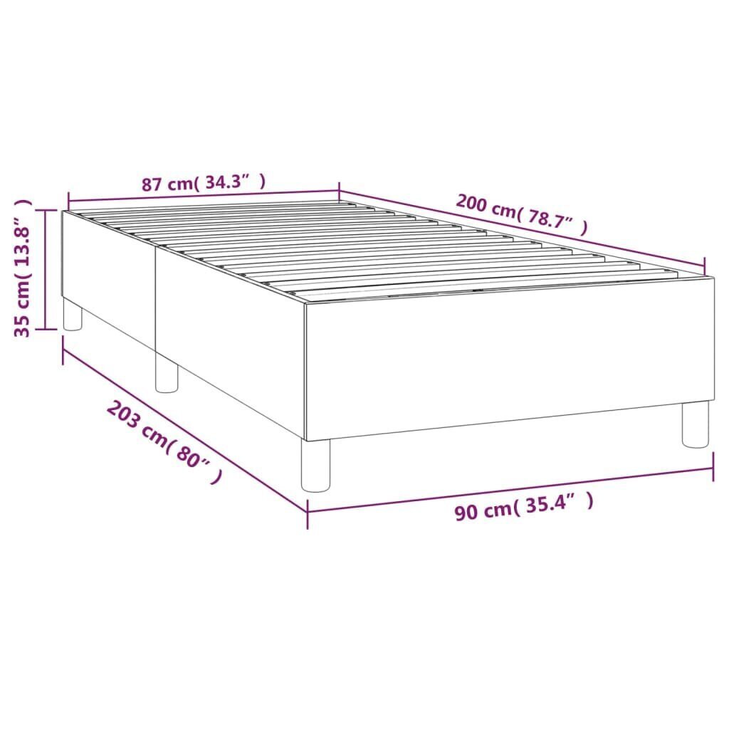 vidaXL atsperu gultas rāmis, tumši brūns audums, 80x200 cm цена и информация | Gultas | 220.lv