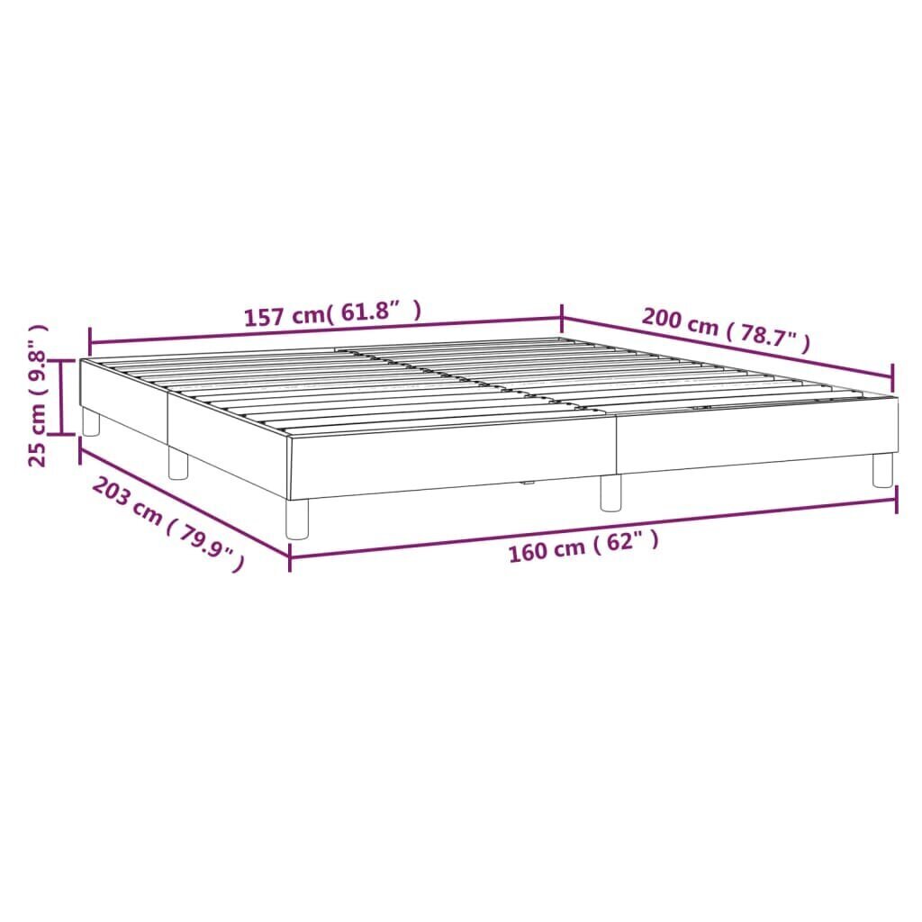 vidaXL atsperu gultas rāmis, tumši pelēks samts, 160x200 cm cena un informācija | Gultas | 220.lv