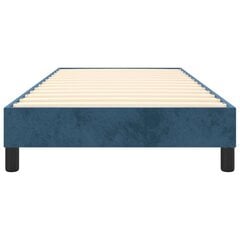 vidaXL atsperu gultas rāmis, tumši zils samts, 100x200 cm cena un informācija | Gultas | 220.lv