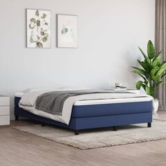 vidaXL atsperu gultas rāmis, zils audums, 140x190 cm cena un informācija | Gultas | 220.lv
