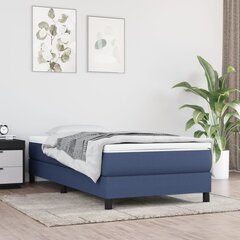 vidaXL atsperu gultas rāmis, zils audums, 80x200 cm cena un informācija | Gultas | 220.lv