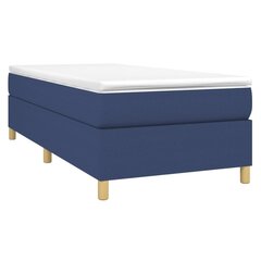 vidaXL atsperu gultas rāmis, zils, 100x200 cm, audums цена и информация | Кровати | 220.lv