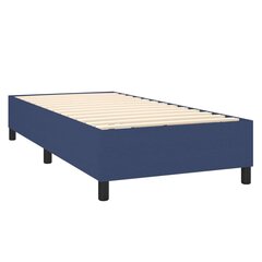 vidaXL atsperu gultas rāmis, zils, 90x190 cm, audums cena un informācija | Gultas | 220.lv