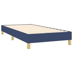 vidaXL atsperu gultas rāmis, zils, 90x200 cm, audums cena un informācija | Gultas | 220.lv