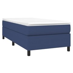 vidaXL atsperu gultas rāmis, zils, 90x200 cm, audums цена и информация | Кровати | 220.lv