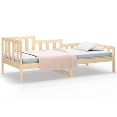 Кровать двухъярусная из цельного дерева, 90х200 см, коричневая цена и информация | Кровати | 220.lv